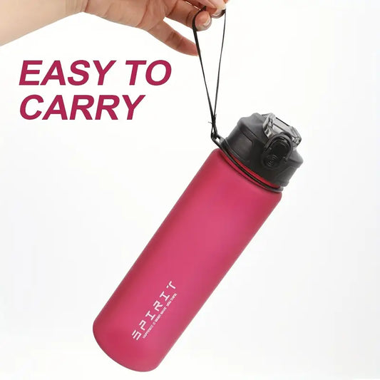Grinkwell 26oz Frosted Sports Water Bottle - Leakproof, BPA-Free PC with Silicone Straw & Carrying Rope for Gym & Outdoor Activities
